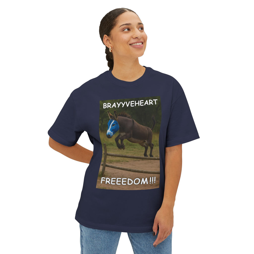 Brayyveheart Donkey Parody Unisex Oversized Boxy Tee