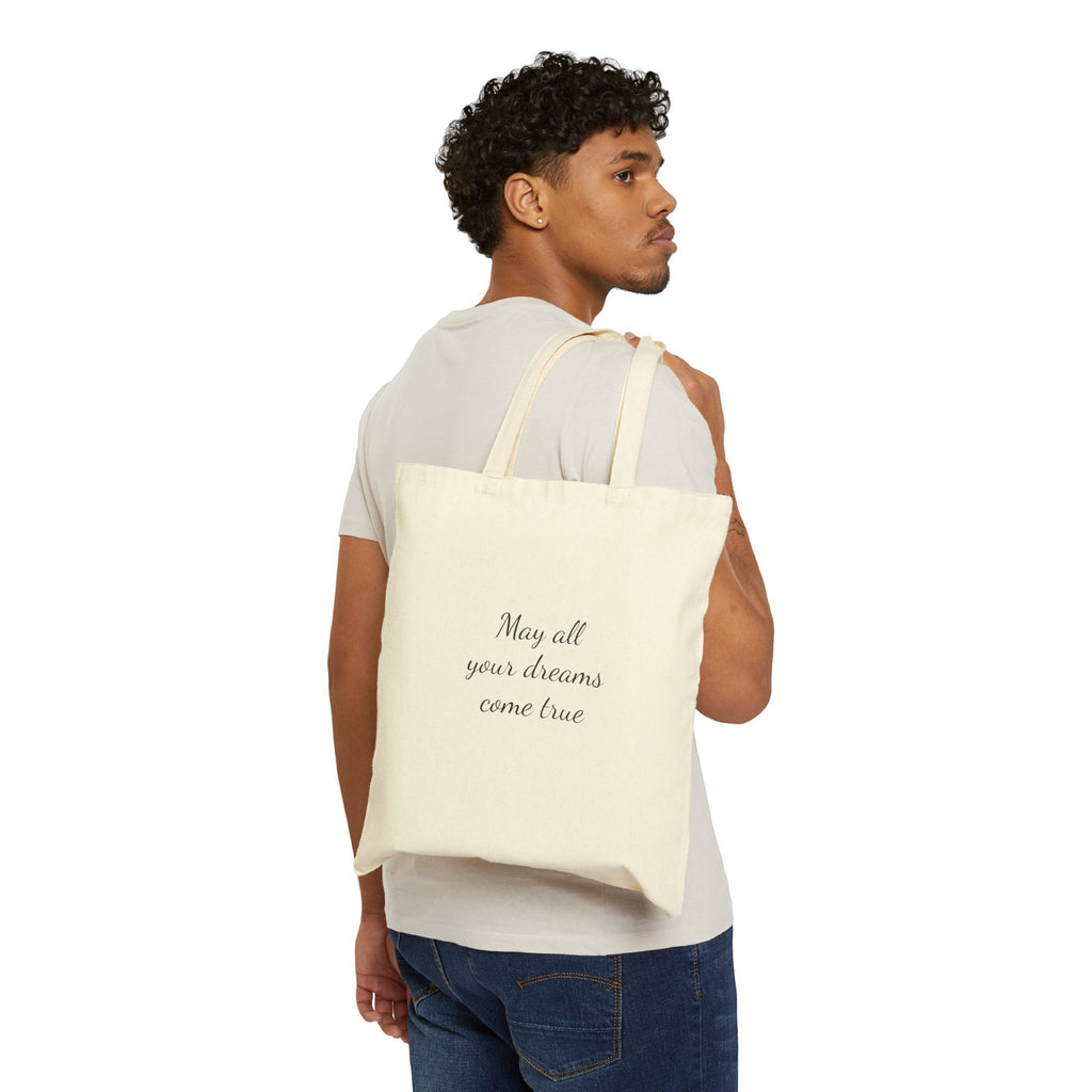 Merry Christmas Farm Animals Canvas Tote — "May All Your Dreams Come True" Holiday Shopping Bag