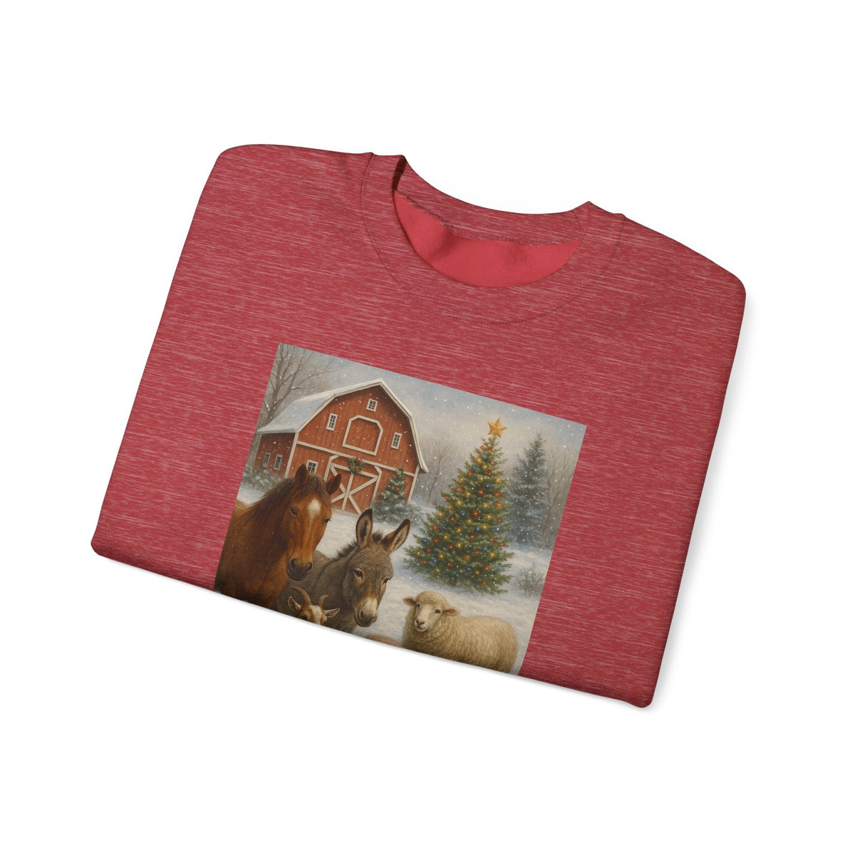 "Merry Christmas" Barnyard Holiday Unisex Heavy Blend™ Crewneck Sweatshirt