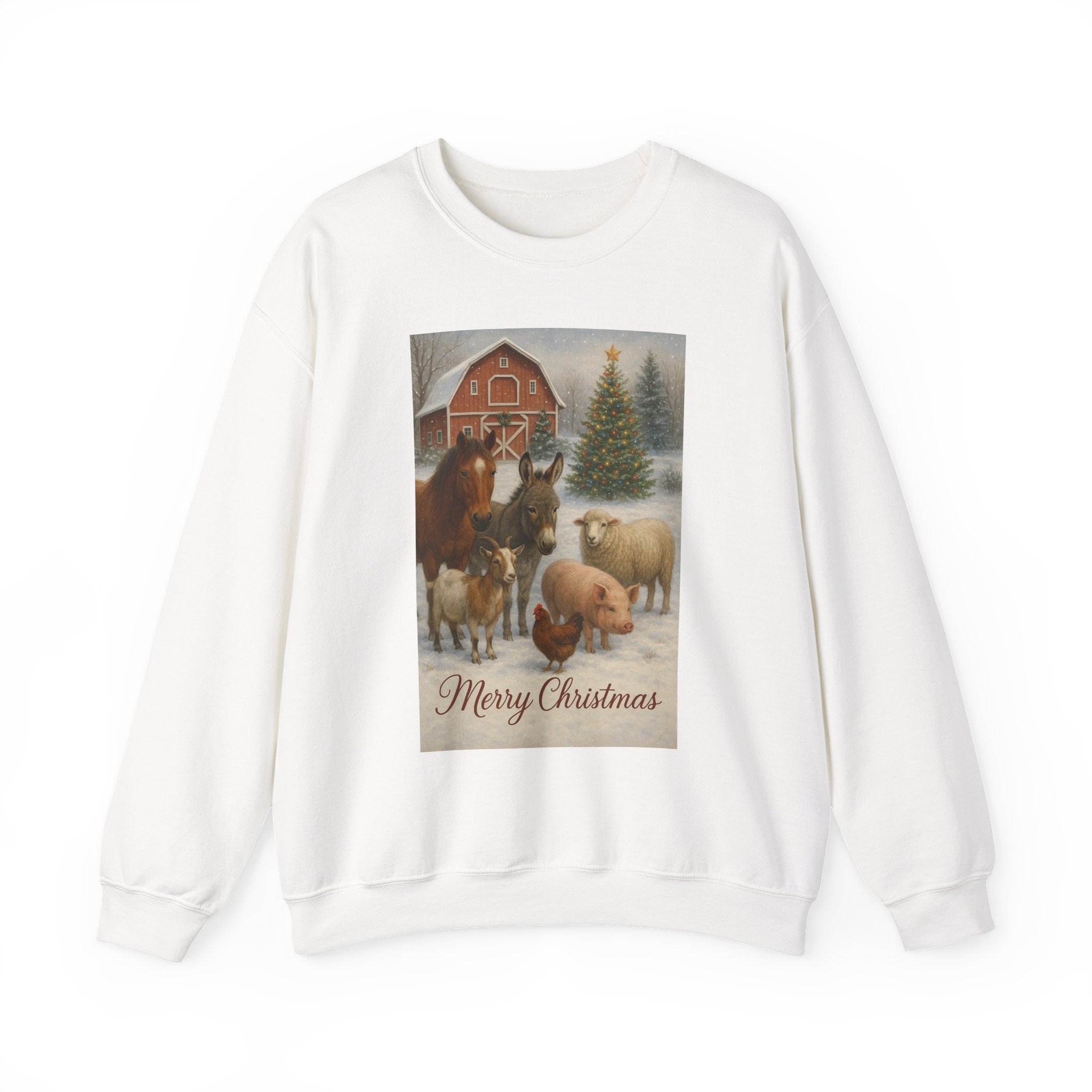 "Merry Christmas" Barnyard Holiday Unisex Heavy Blend™ Crewneck Sweatshirt