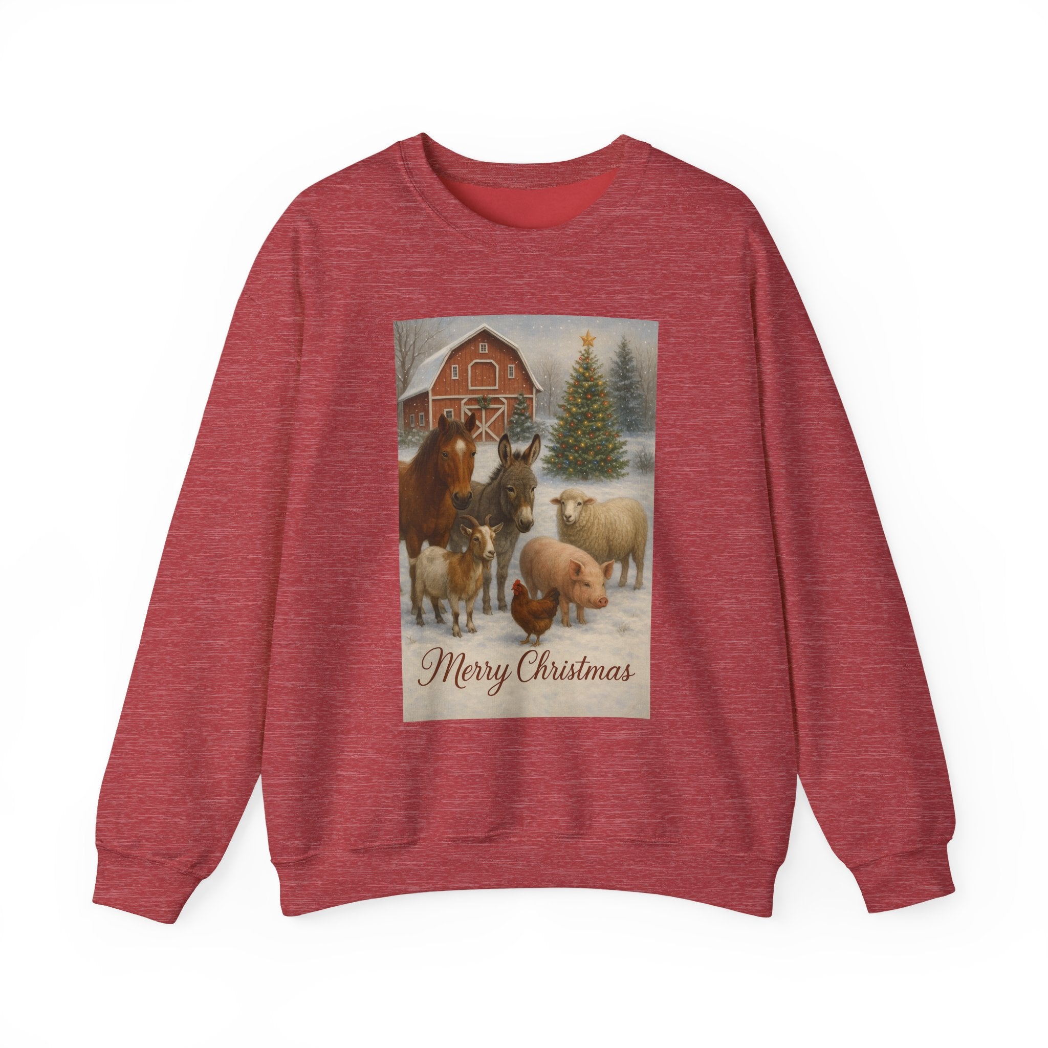 "Merry Christmas" Barnyard Holiday Unisex Heavy Blend™ Crewneck Sweatshirt