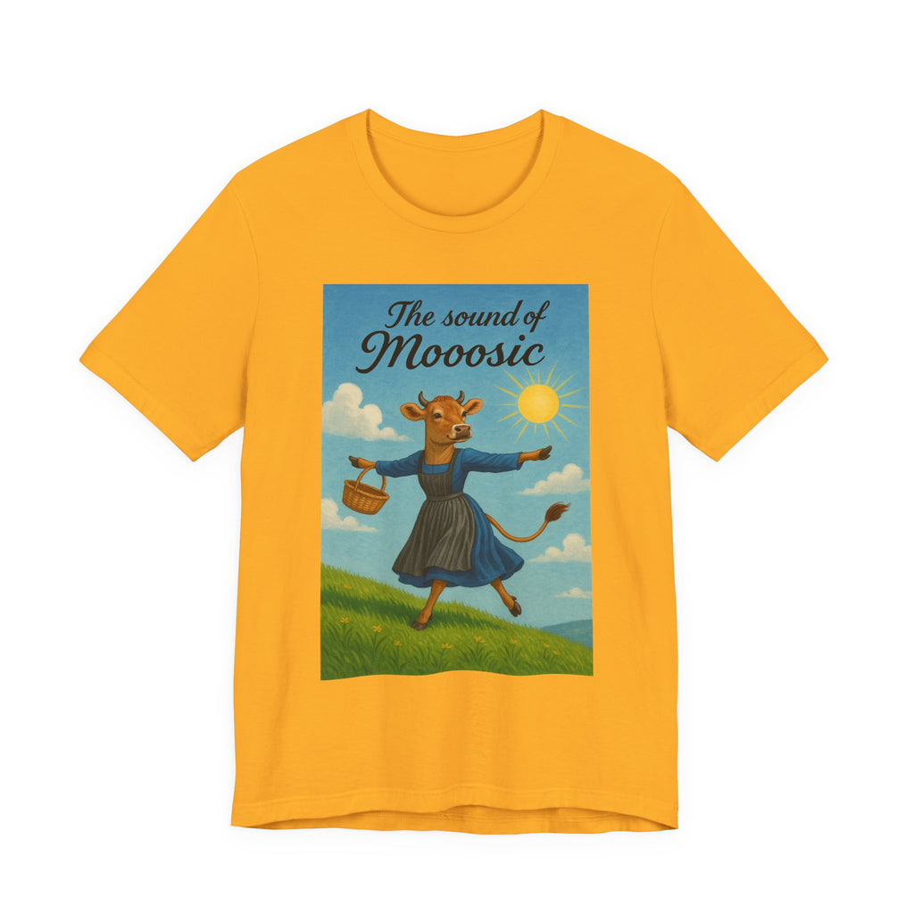 The Sound of Mooosic Tee — Funny Cow Musical Graphic T-Shirt