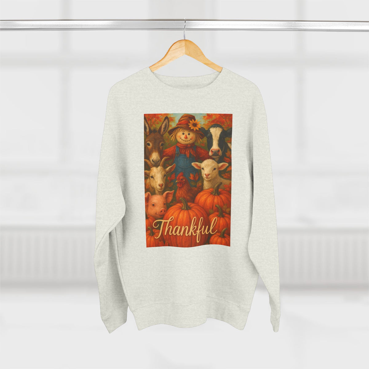 "Thankful" Fall Farm Life Unisex Crewneck Sweatshirt