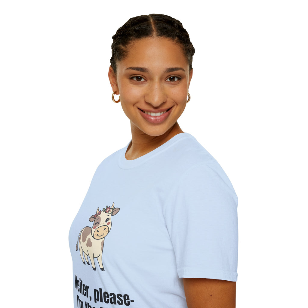 Mom Cow Graphic T-Shirt — "Heifer, please — I'm the Mom" Funny Farm Mom Tee