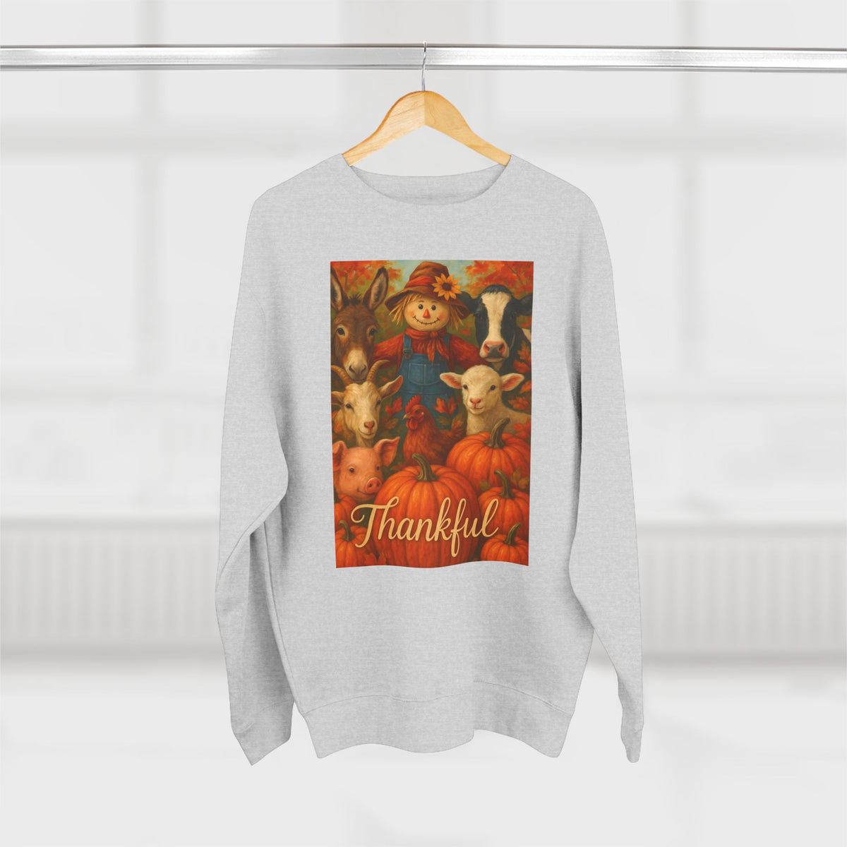 "Thankful" Fall Farm Life Unisex Crewneck Sweatshirt