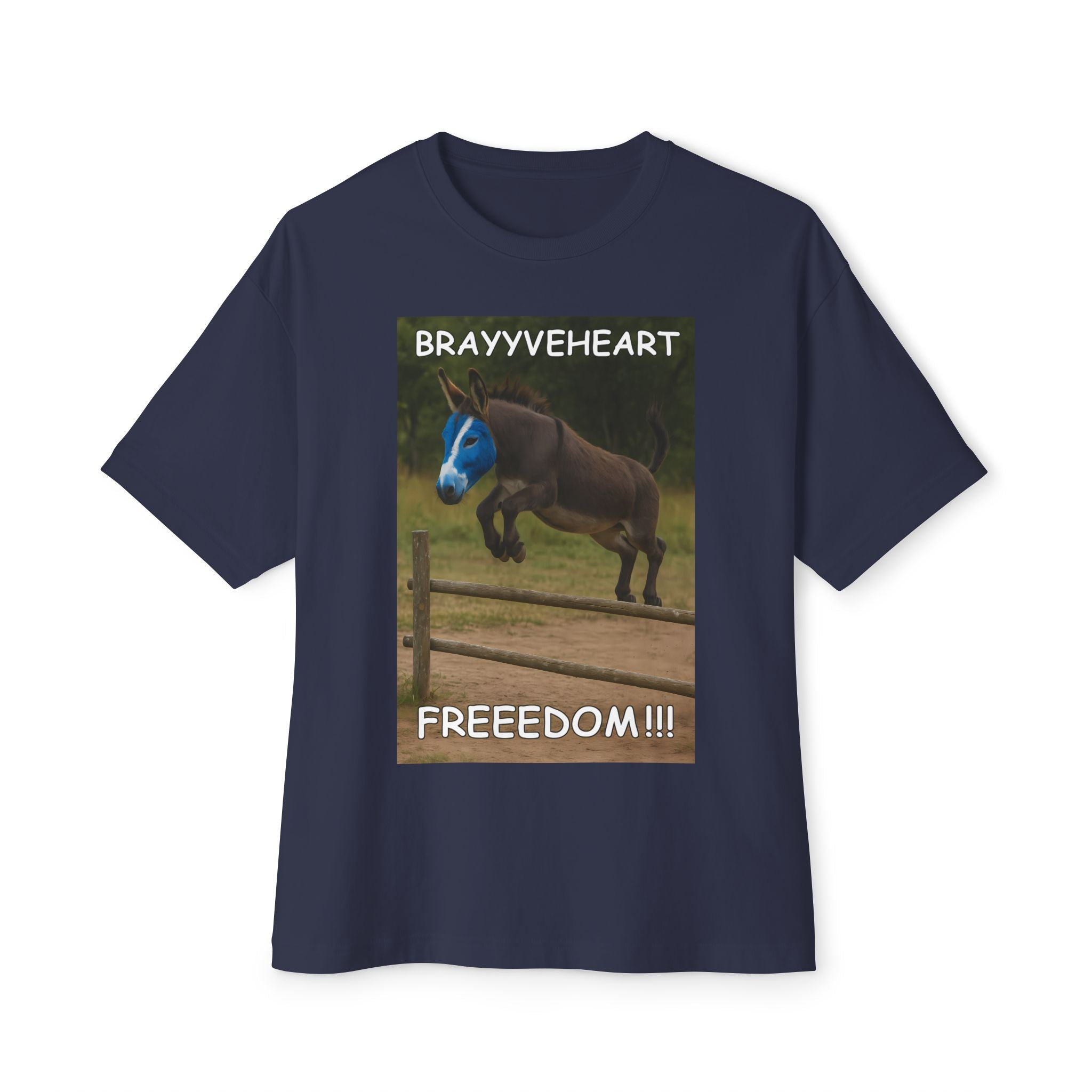 Brayyveheart Donkey Parody Unisex Oversized Boxy Tee