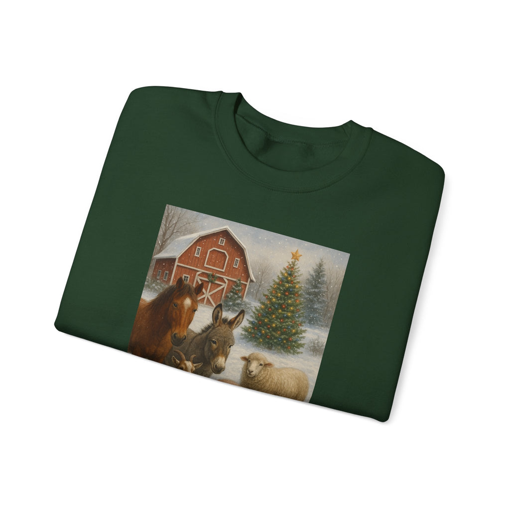 "Merry Christmas" Barnyard Holiday Unisex Heavy Blend™ Crewneck Sweatshirt