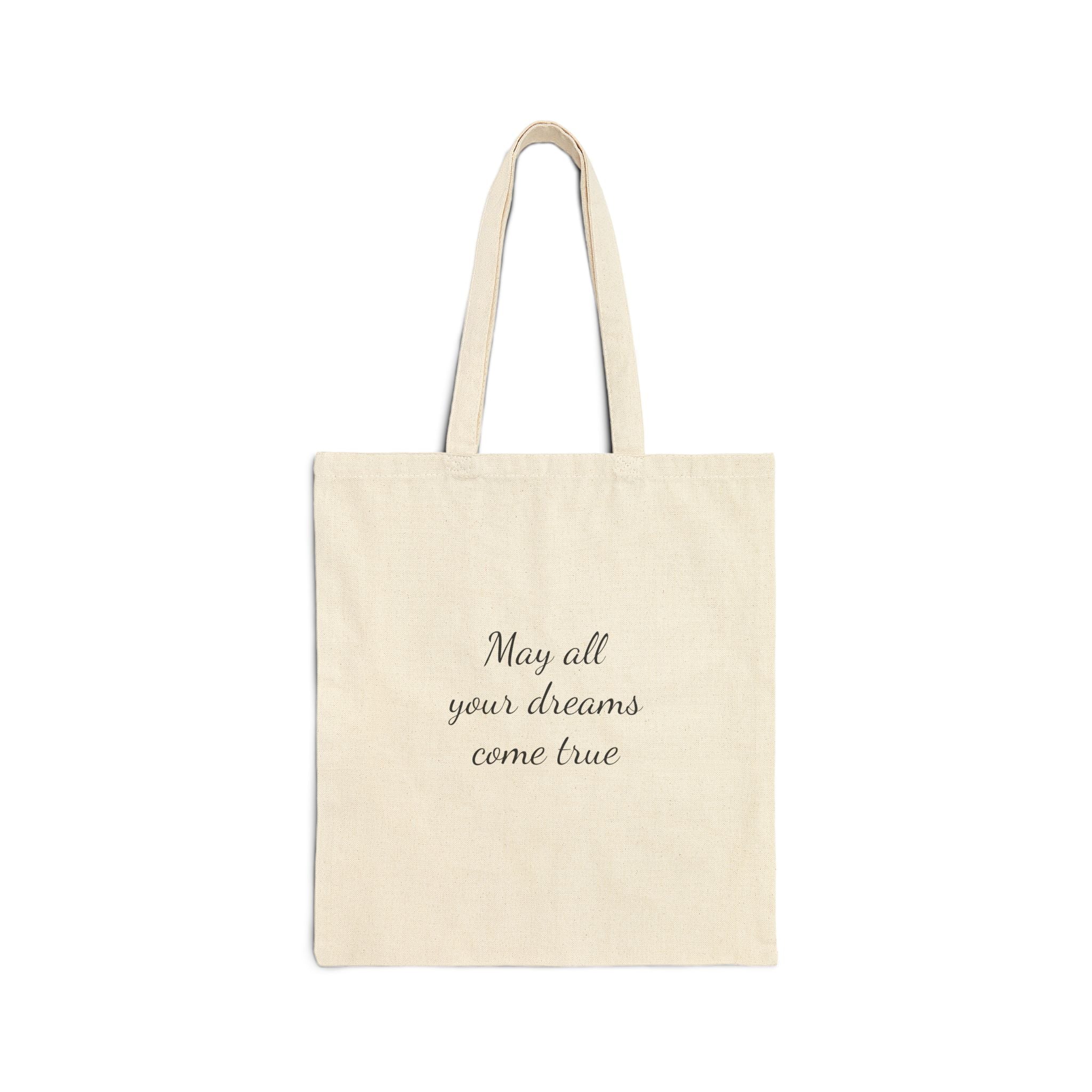 Merry Christmas Farm Animals Canvas Tote — "May All Your Dreams Come True" Holiday Shopping Bag