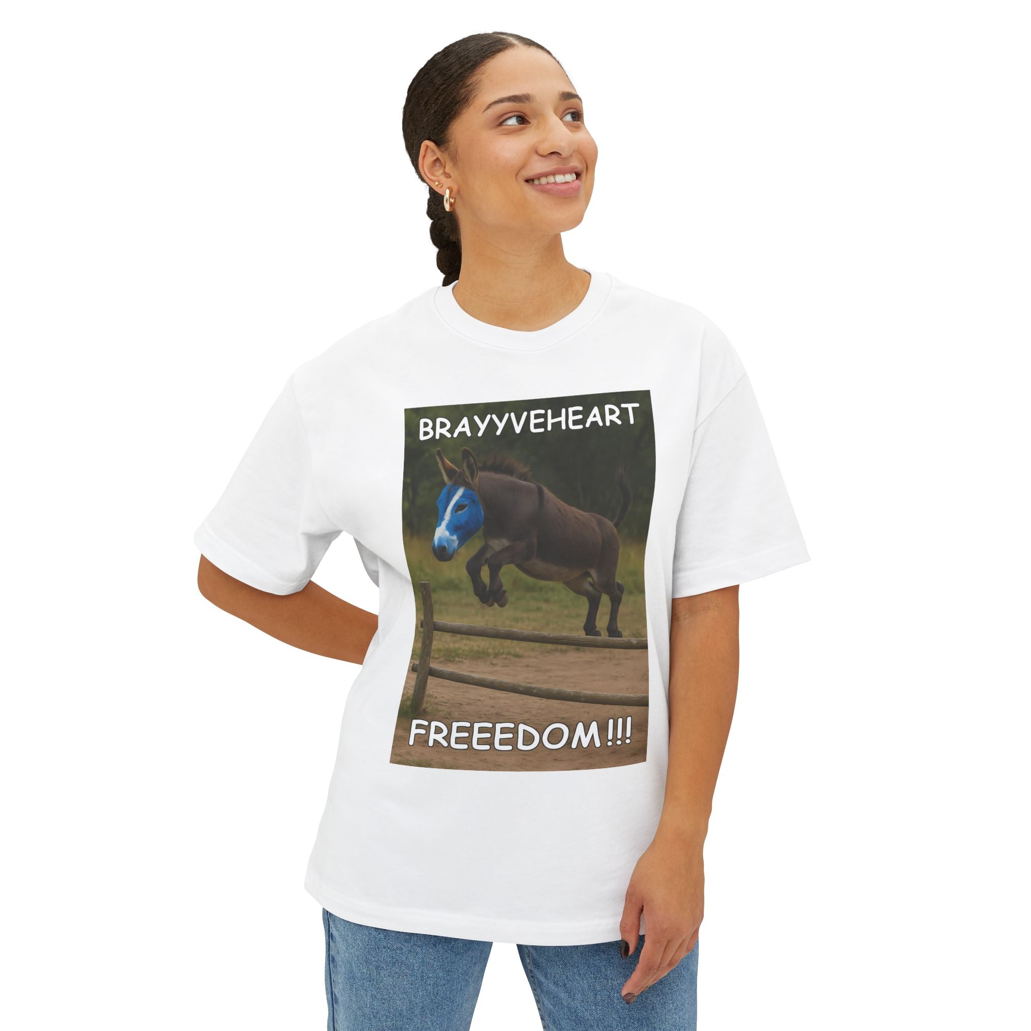 Brayyveheart Donkey Parody Unisex Oversized Boxy Tee