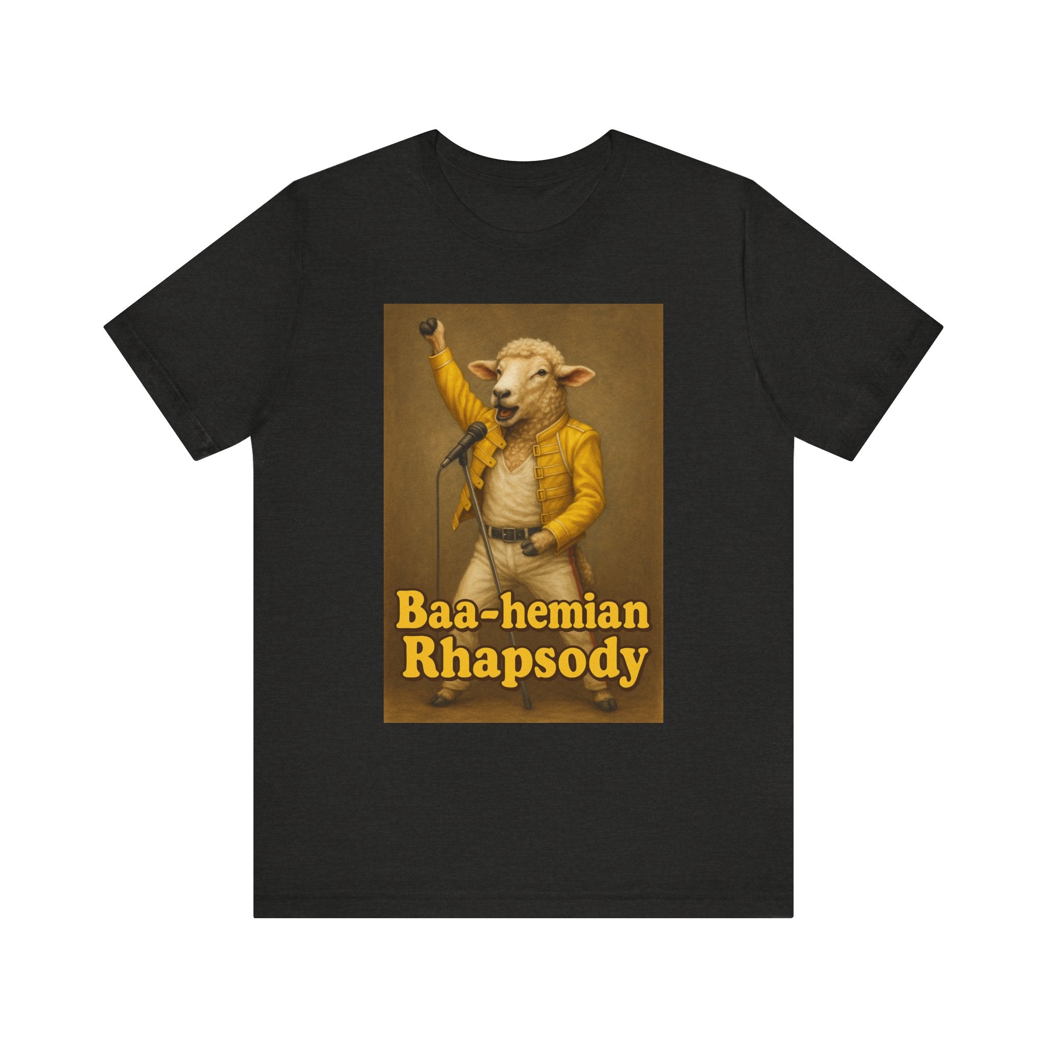 “Baa-hamian Rhapsody” Parody Tee – Farm Rock Edition Unisex Jersey Short Sleeve Tee