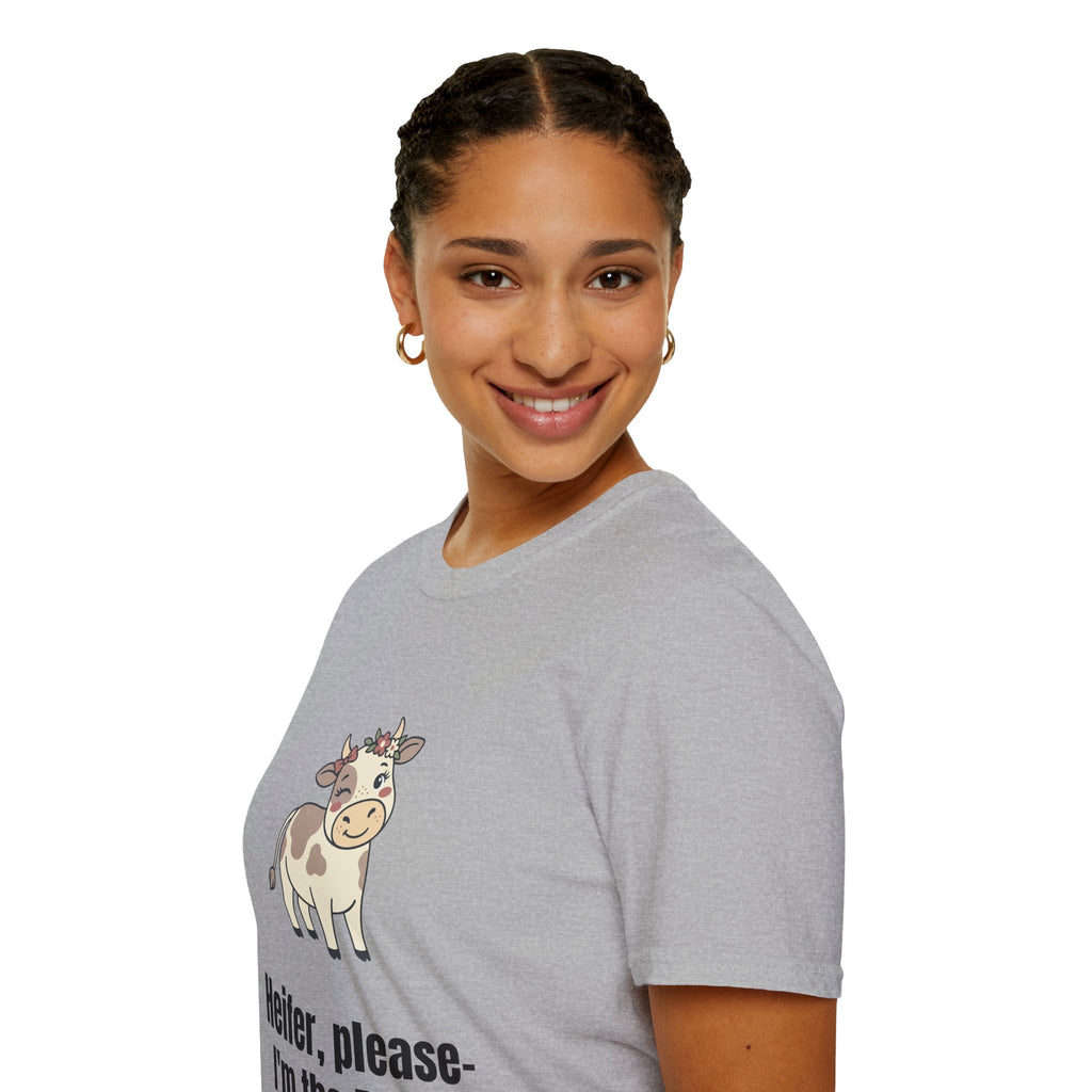 Mom Cow Graphic T-Shirt — "Heifer, please — I'm the Mom" Funny Farm Mom Tee