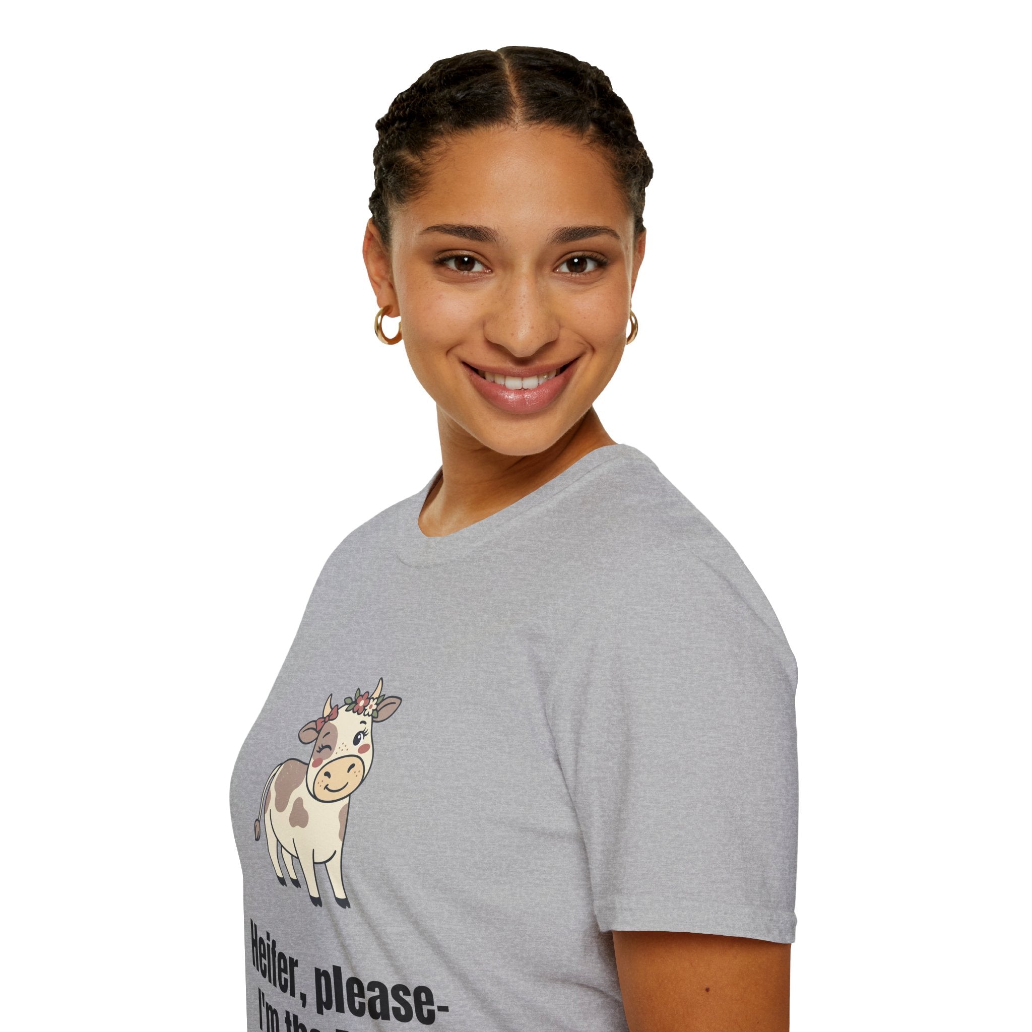 Mom Cow Graphic T-Shirt — "Heifer, please — I'm the Mom" Funny Farm Mom Tee