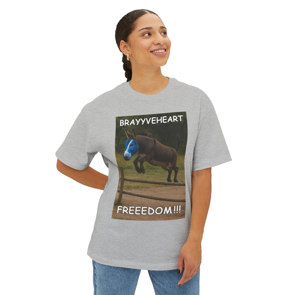 Brayyveheart Donkey Parody Unisex Oversized Boxy Tee