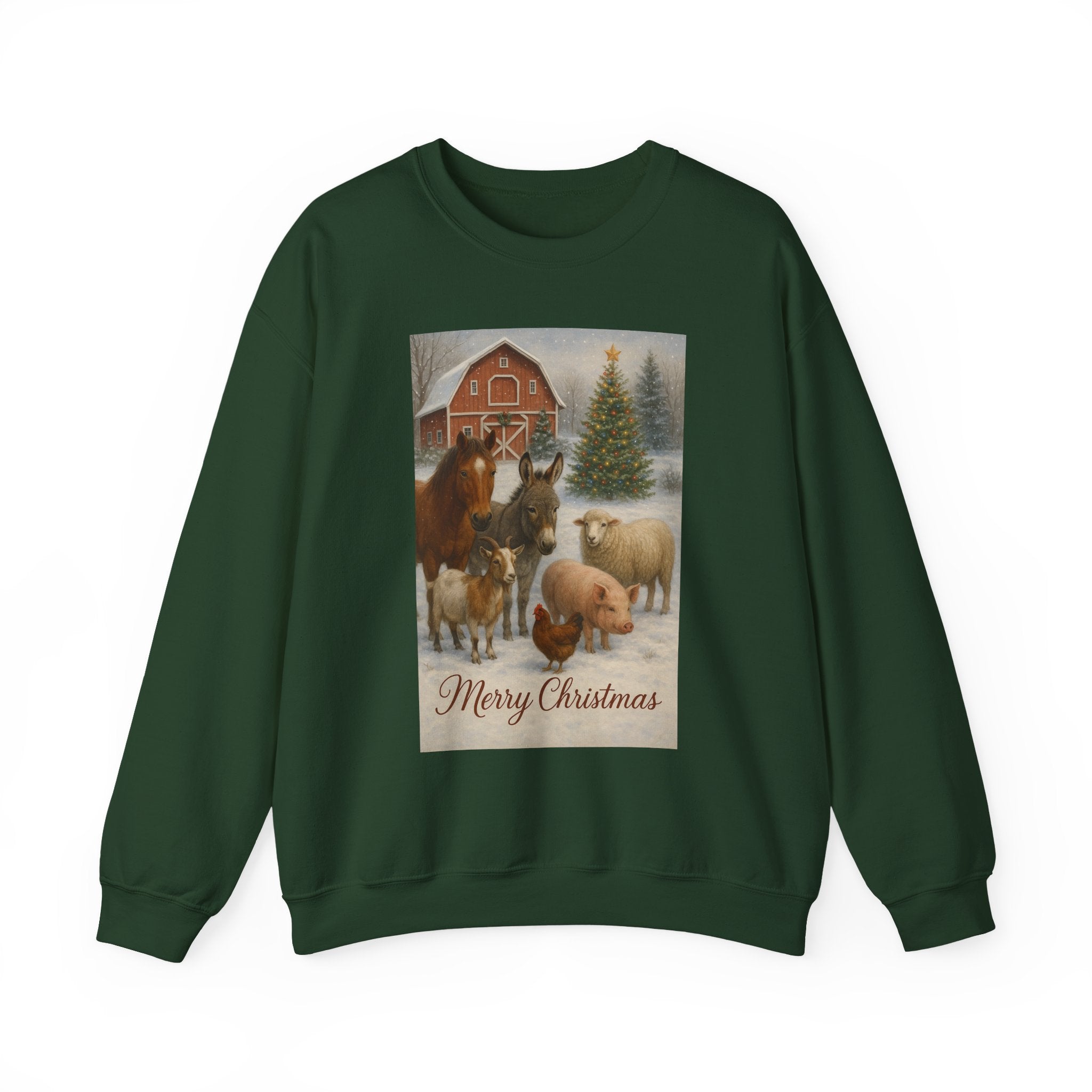 "Merry Christmas" Barnyard Holiday Unisex Heavy Blend™ Crewneck Sweatshirt