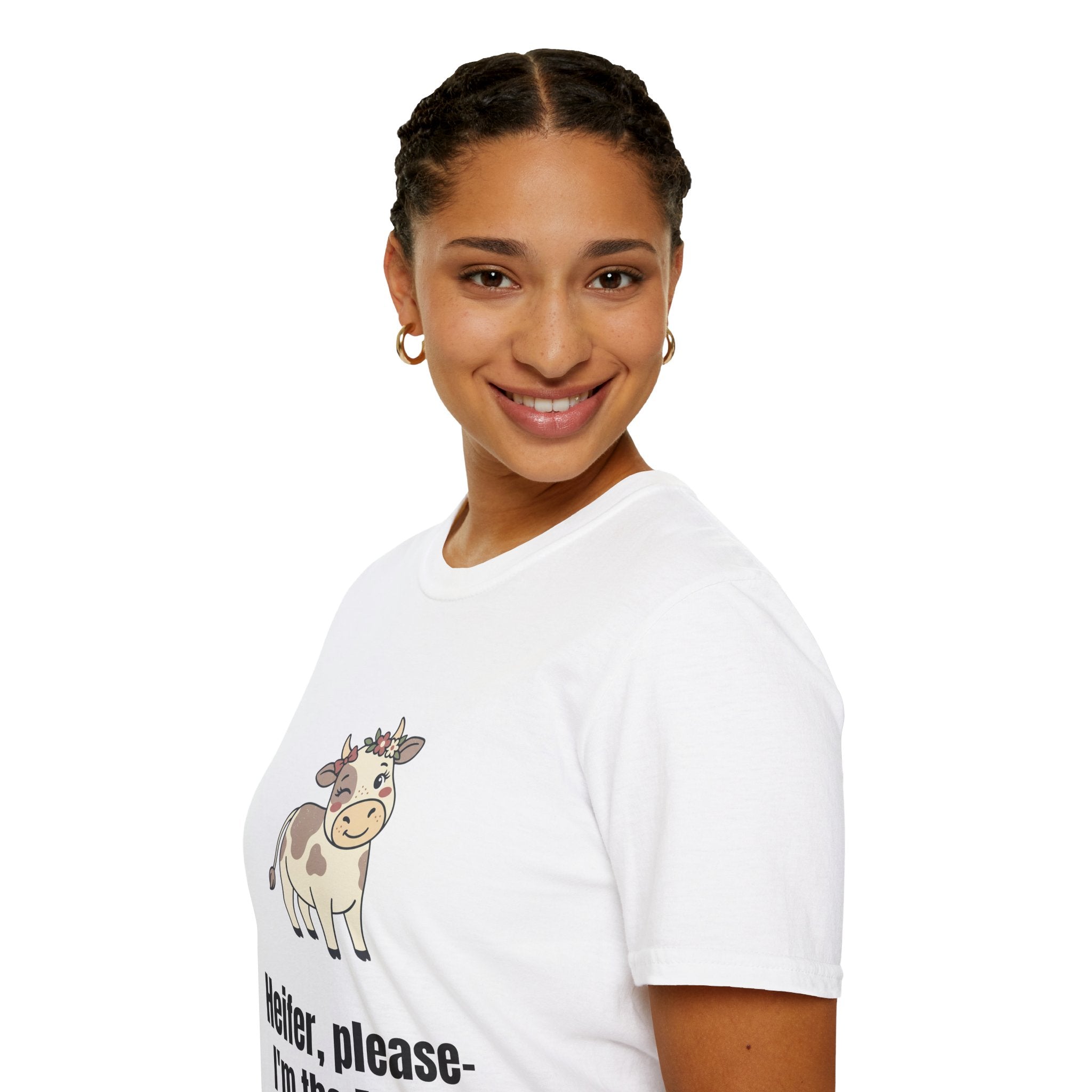 Mom Cow Graphic T-Shirt — "Heifer, please — I'm the Mom" Funny Farm Mom Tee
