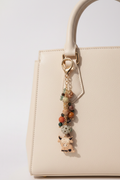 Highland Cow Dangle on Cream Leather Purse
