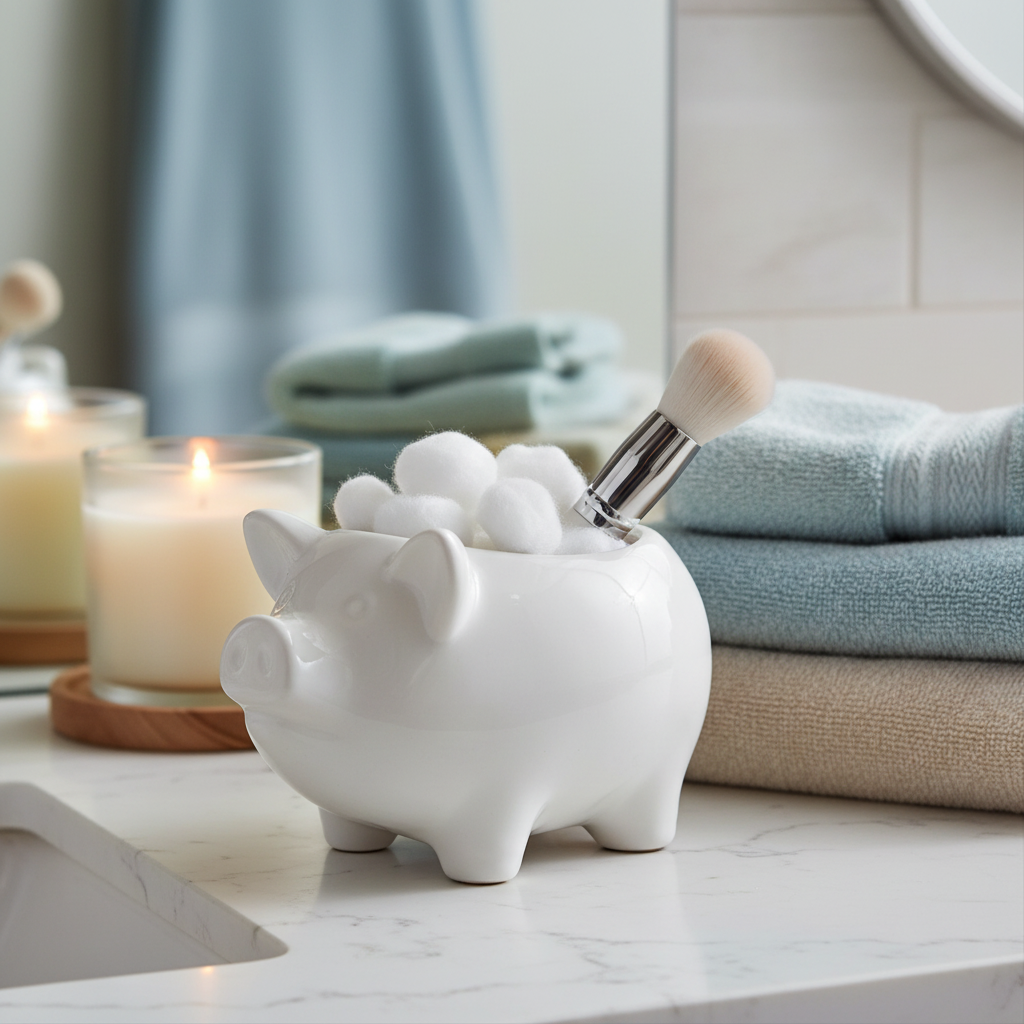 Small pig planter as toiletry holder